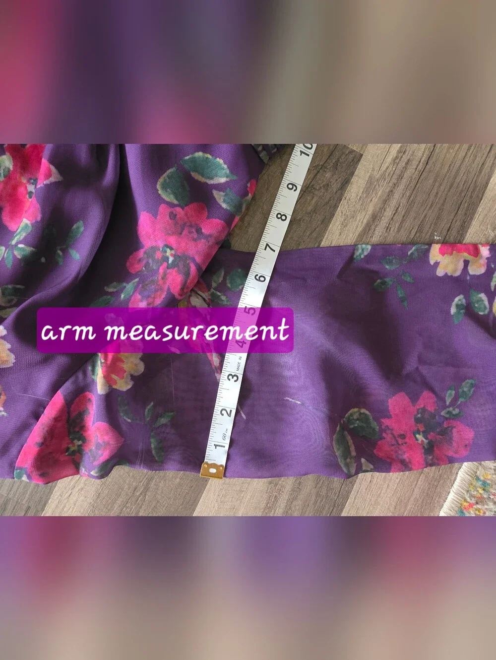 Purple Floral Maxi Dress with Knot Front - Picture 7 of 7